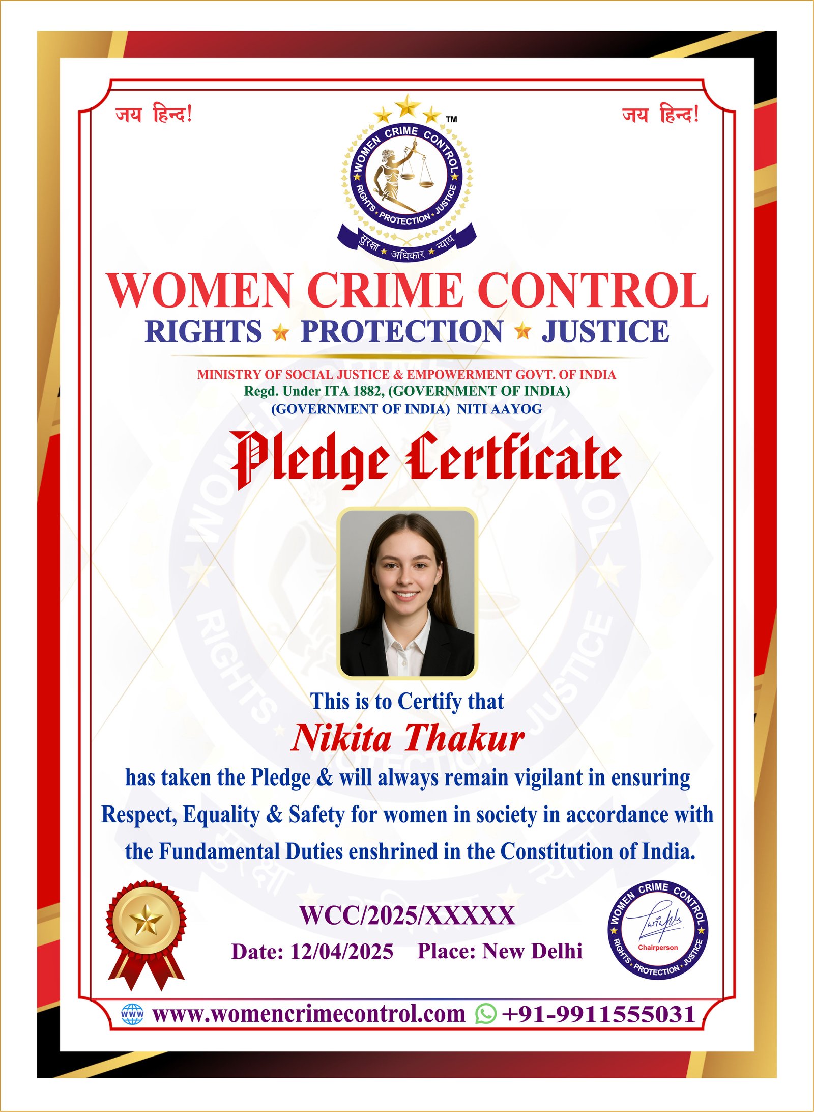 pledge cerificate